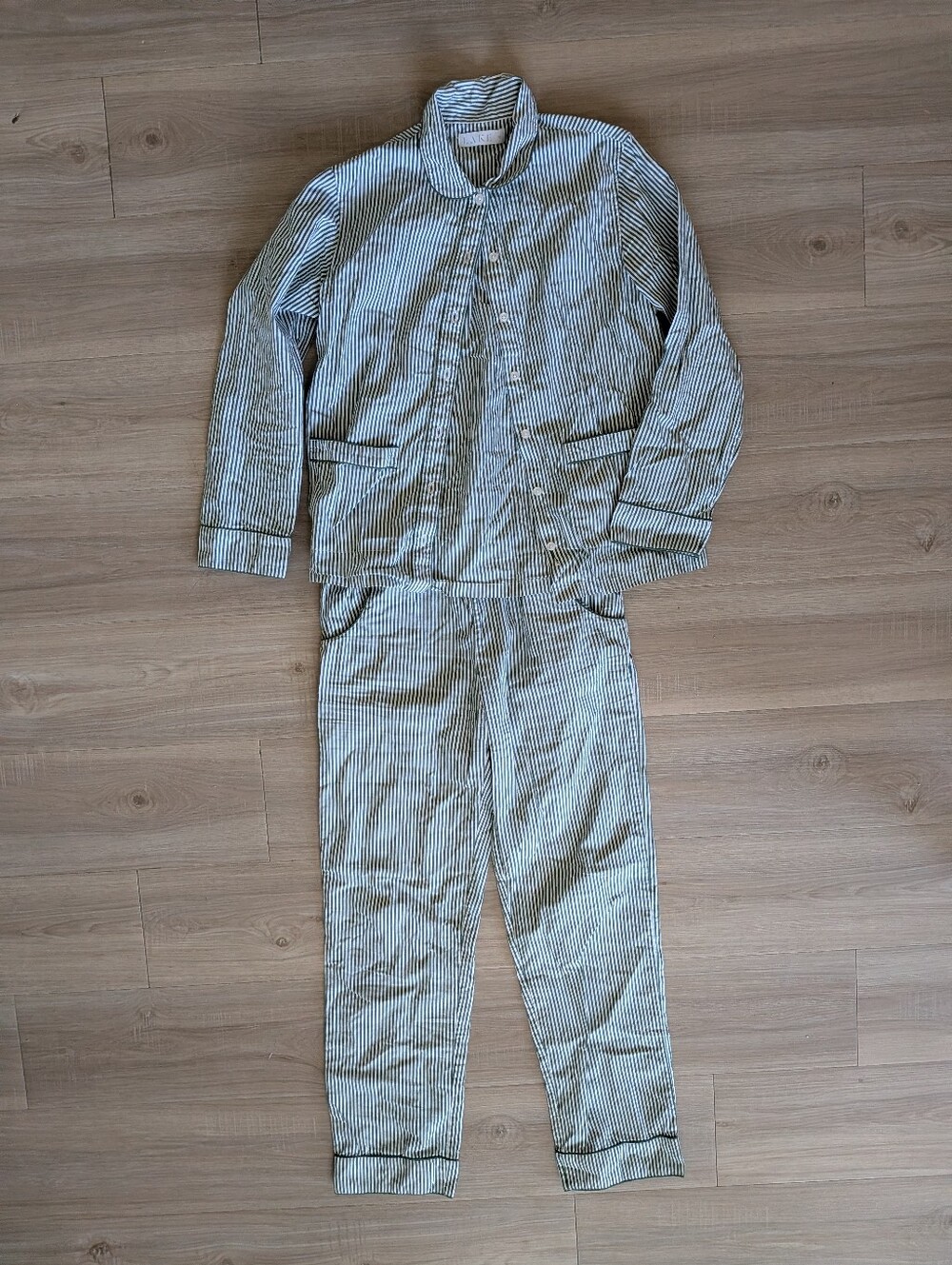 LAKE Poplin Piped Long-Long Set in Palm Riviera Stripe
